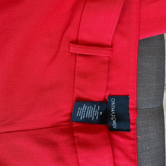 Cynthia Rowley Pia Ankle Pants Red - Picture 2 of 9